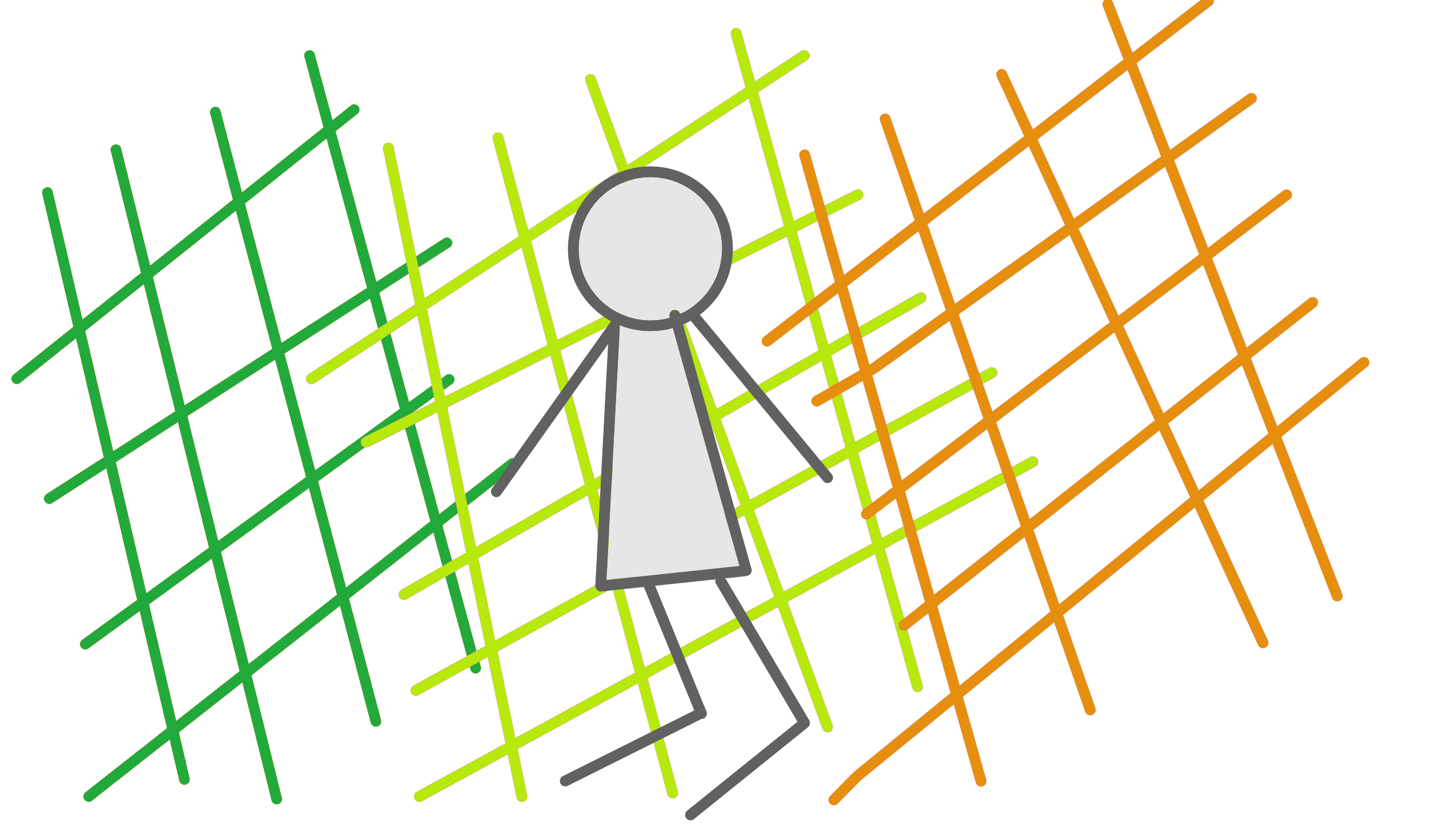 Personne passant entre des bons et des mauvais filtres